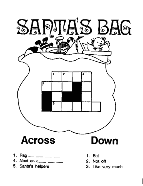 santa bag crossword puzzle
