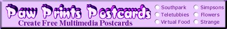 Paw Prints Postcards -- Send FREE Multimedia Postcards ! Fast, Fun, Easy !